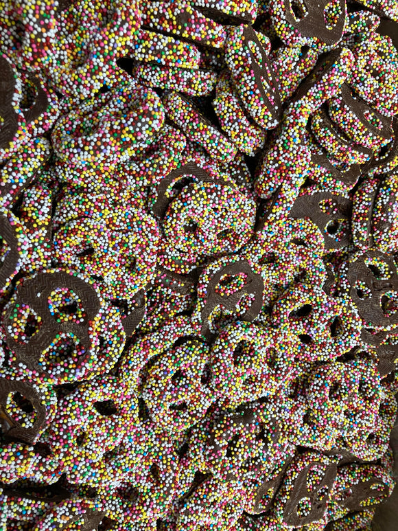 Dark Chocolate Pretzels - with Sprinkles!